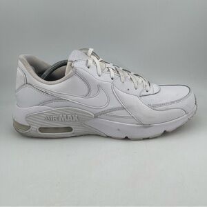 Nike Men’s Air Max Excee Triple White Leather Athletic Shoes Sneakers - Size 12